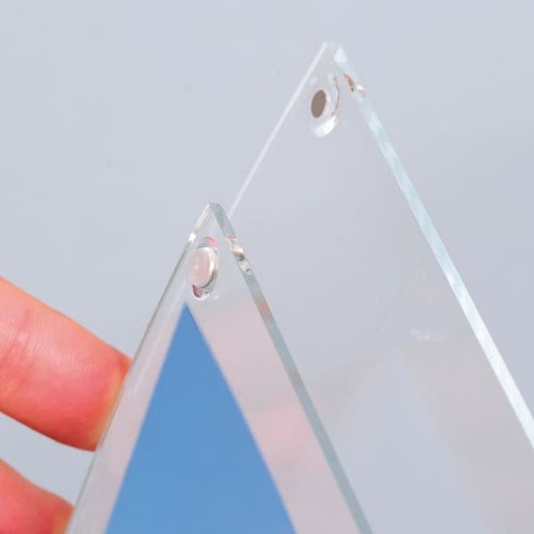 chiusura dell'espositore da scrivania clear