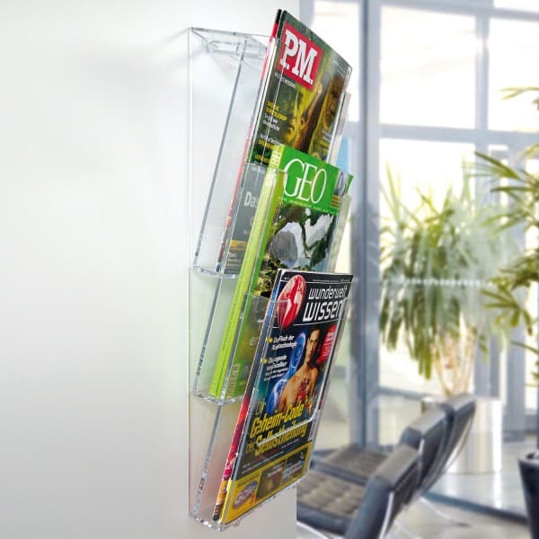 Broschürenhalter mit 3 Ablagen